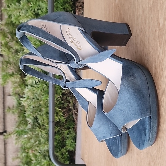 Seychelles Blue Journey Platform ankle tie heels Size 9 - Picture 1 of 12